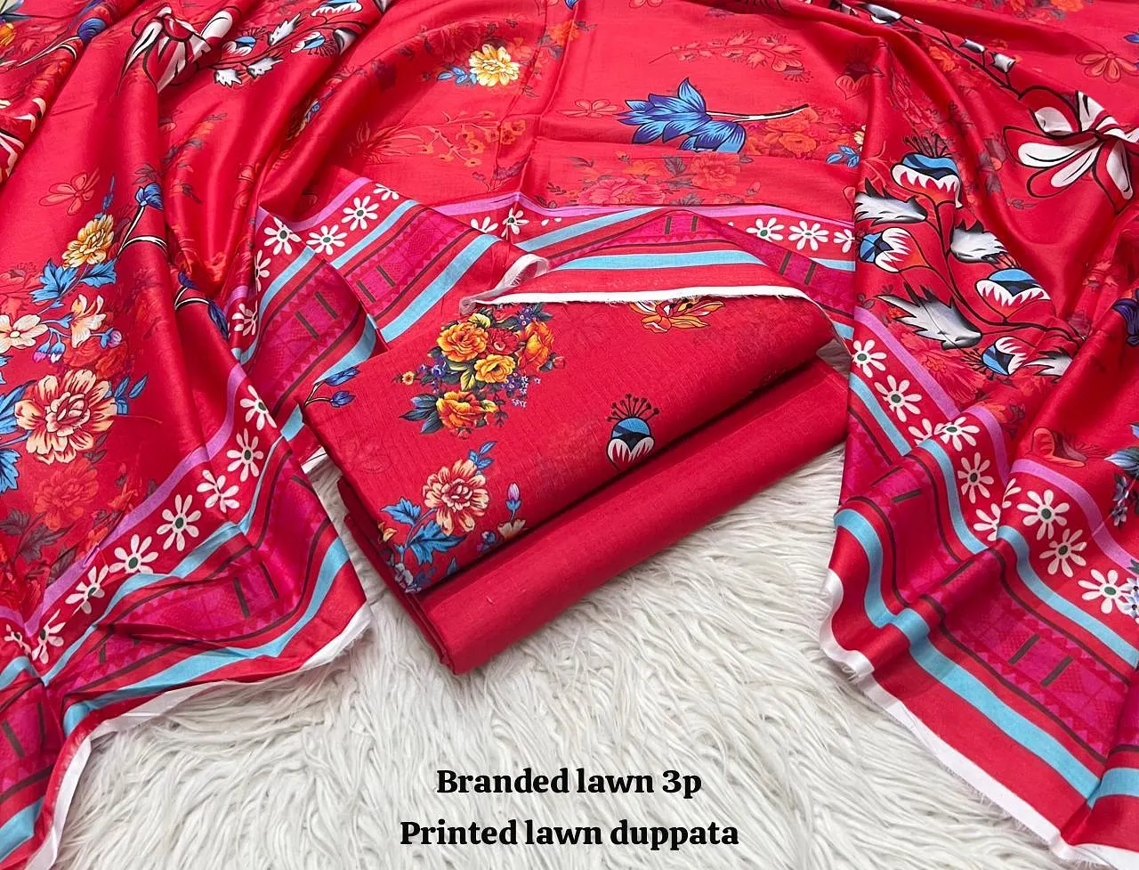 BRANDED Lawn with Lawn Duppata 3pc Lawn Collection 