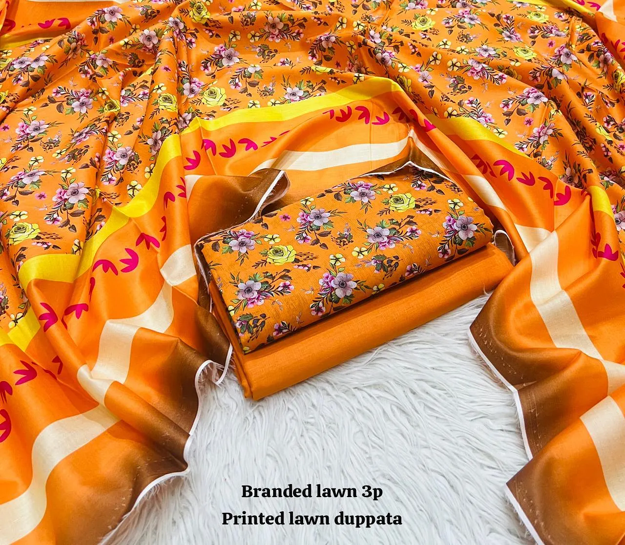 BRANDED Lawn with Lawn Duppata 3pc Lawn Collection 