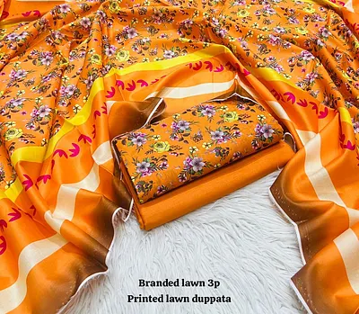 BRANDED Lawn with Lawn Duppata 3pc Lawn Collection 