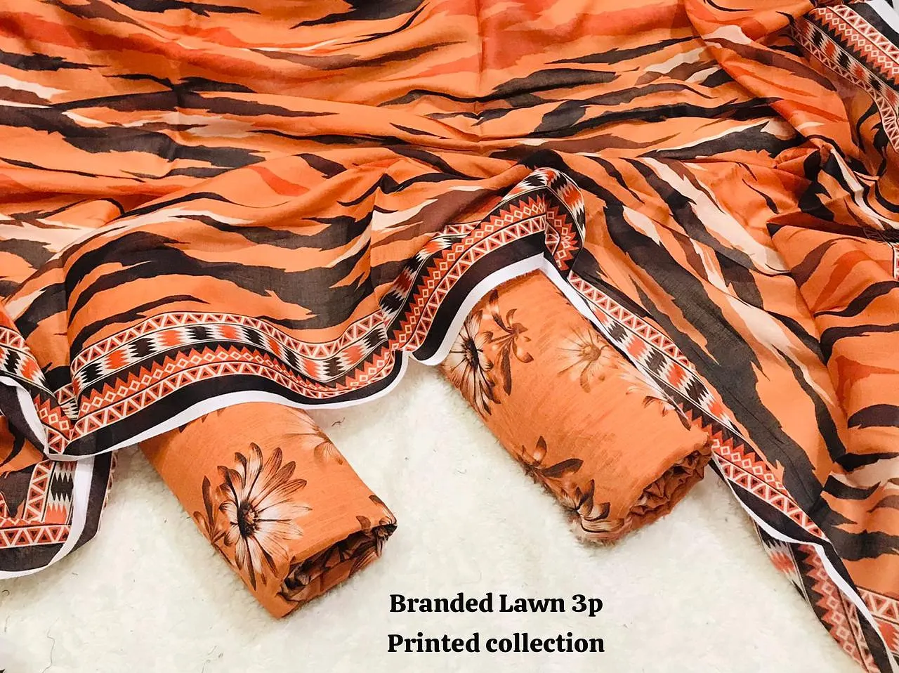 BRANDED Lawn with Lawn Duppata 3pc Lawn Collection 