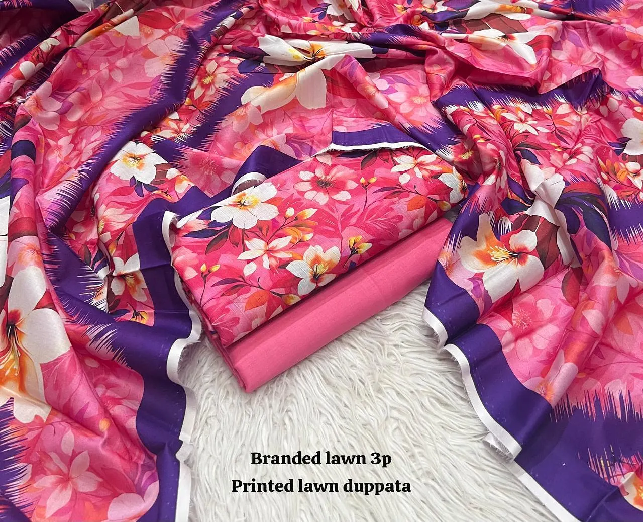 BRANDED Lawn with Lawn Duppata 3pc Lawn Collection 