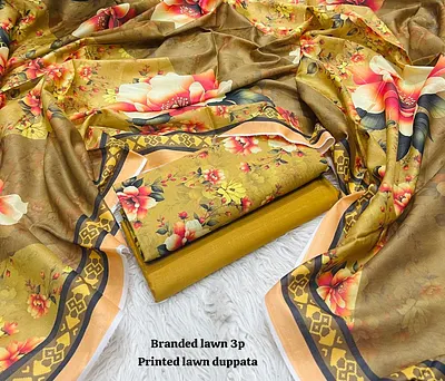 BRANDED Lawn with Lawn Duppata 3pc Lawn Collection 