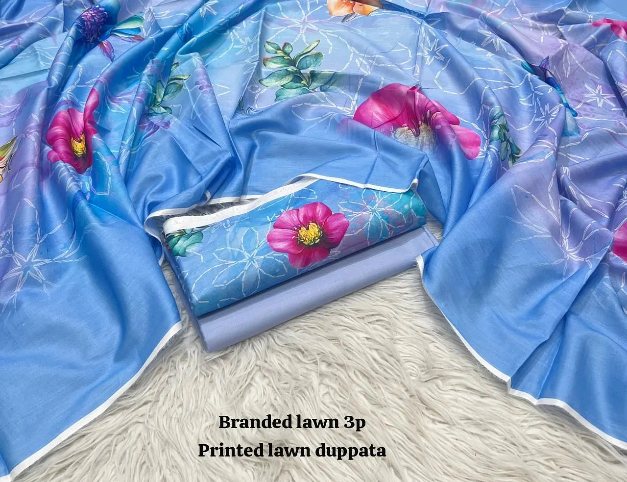 BRANDED Lawn with Lawn Duppata 3pc Lawn Collection 