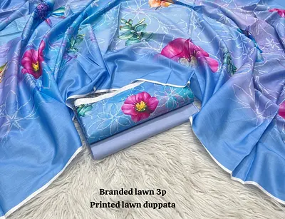 BRANDED Lawn with Lawn Duppata 3pc Lawn Collection 