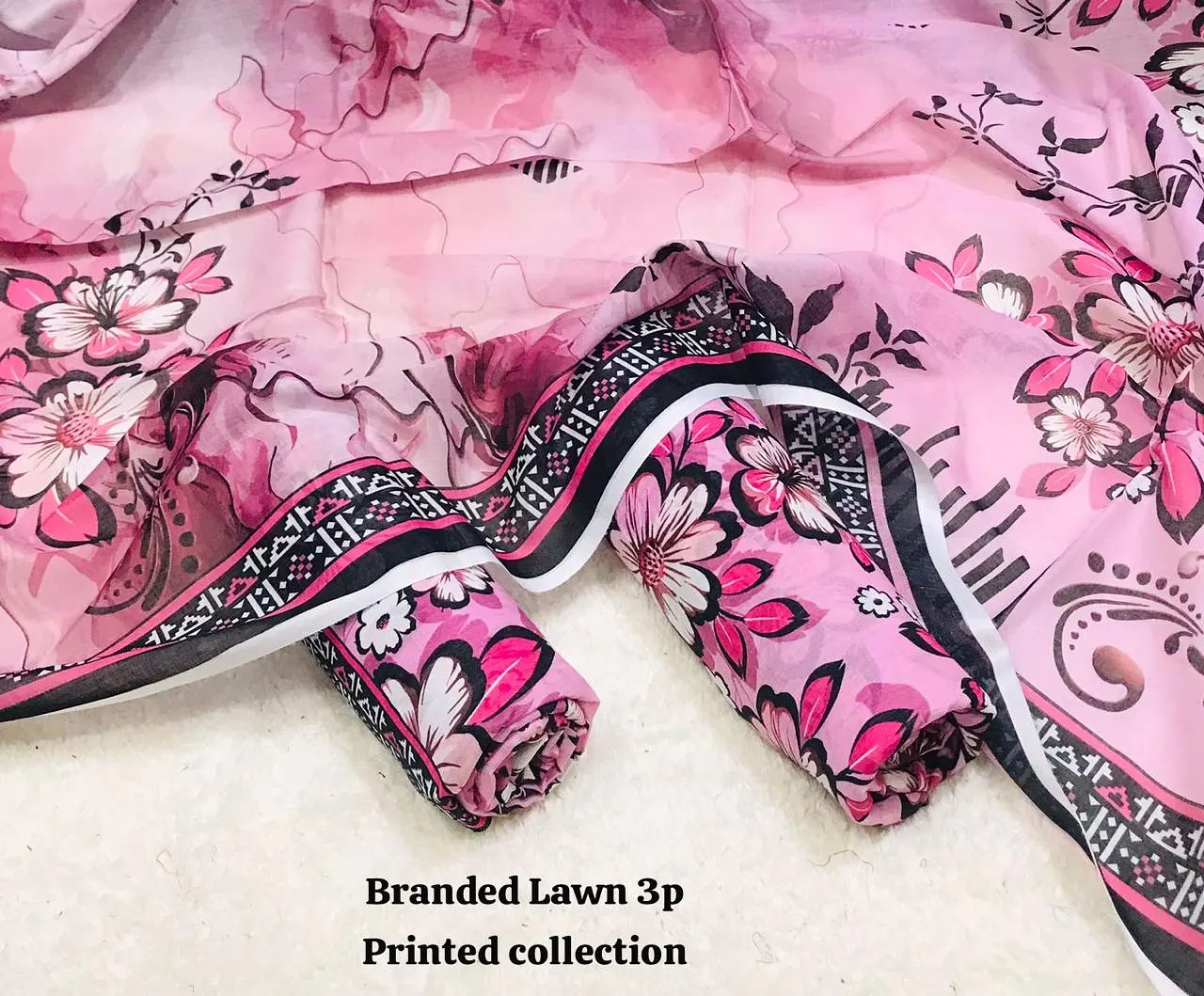 BRANDED Lawn with Lawn Duppata 3pc Lawn Collection 