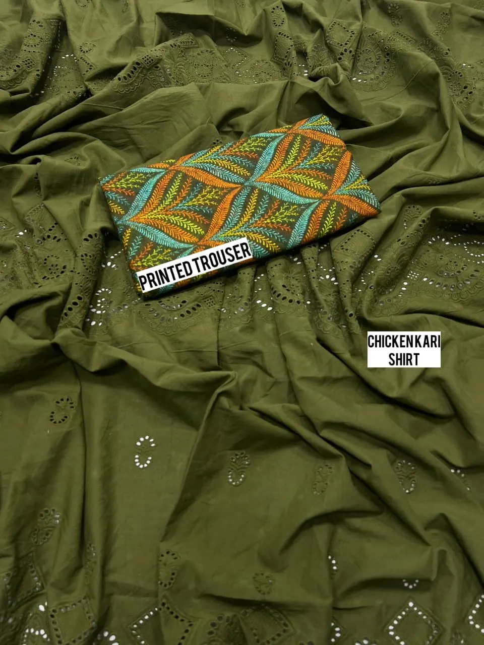 Chikenkari shirt with Printed Trouser