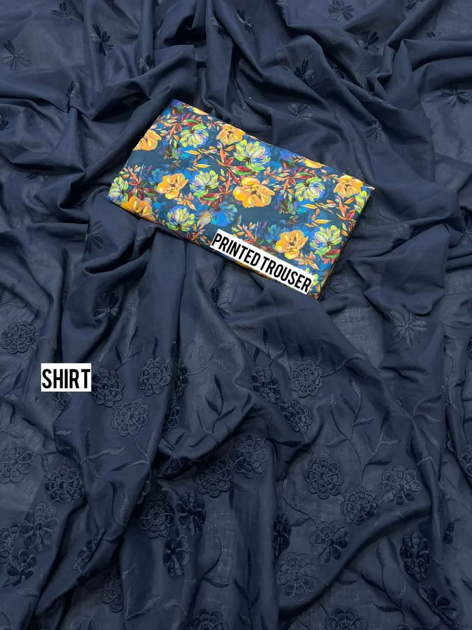 Chikenkari shirt with Printed Trouser