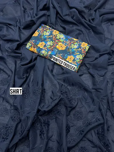 Chikenkari shirt with Printed Trouser