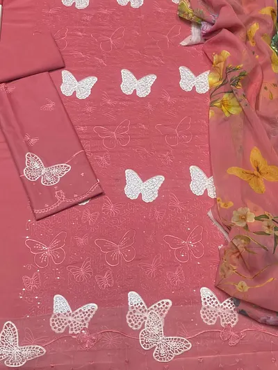Maria B Chicken Kari Butterfly Embroidered