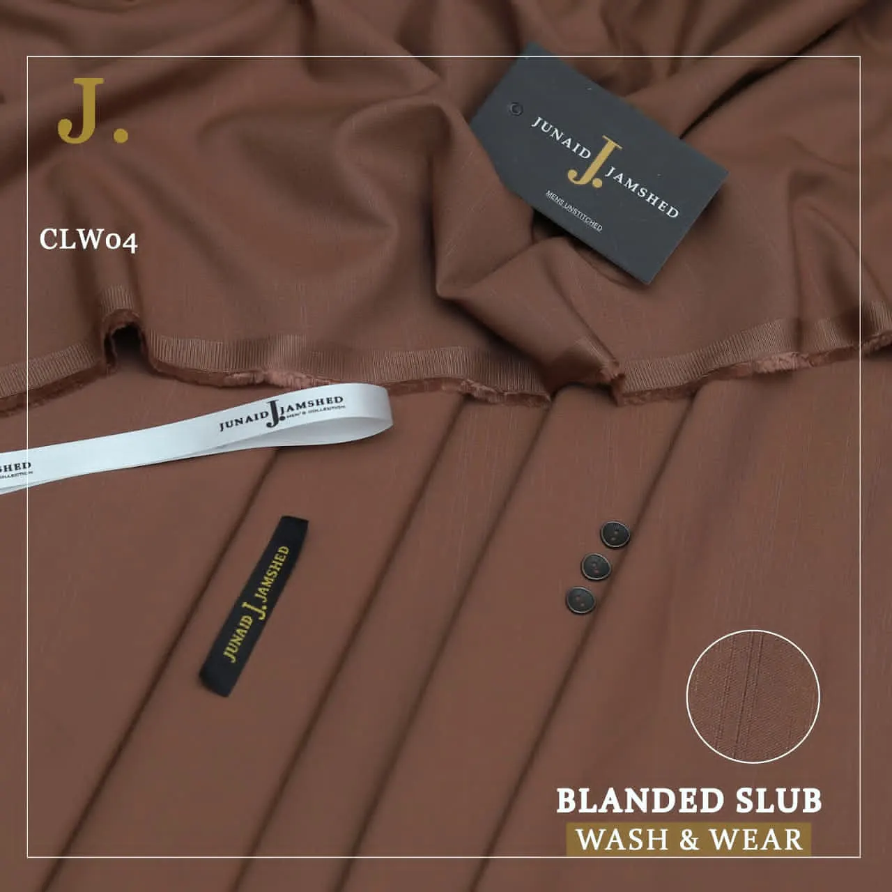 Junaid Jamshed — Check + Slub Wash n Wear
