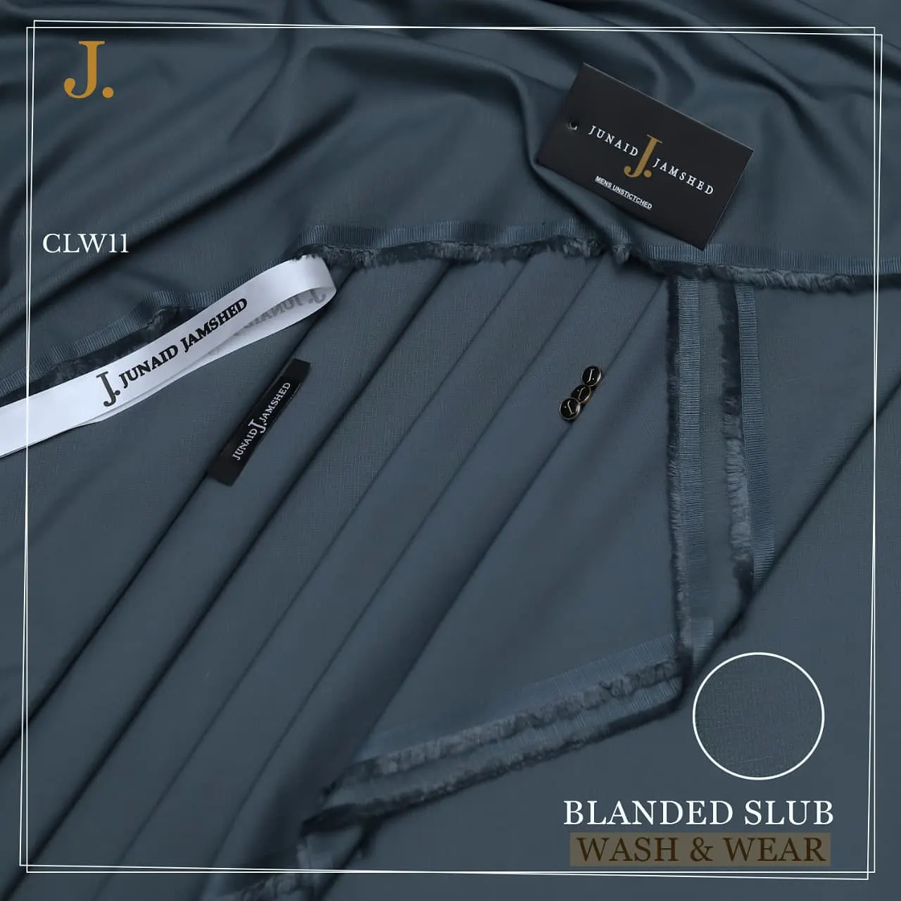 Junaid Jamshed — Check + Slub Wash n Wear
