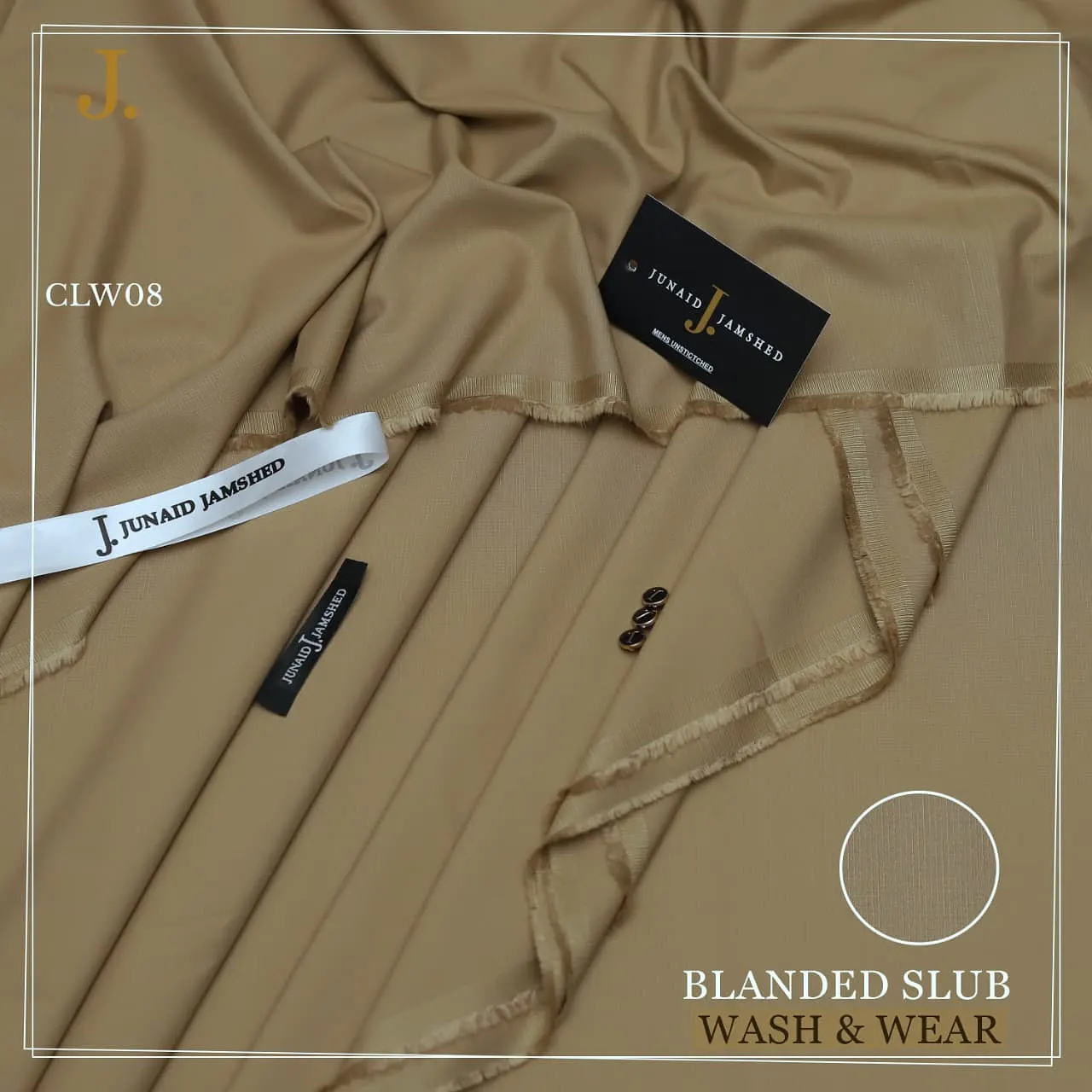 Junaid Jamshed — Check + Slub Wash n Wear