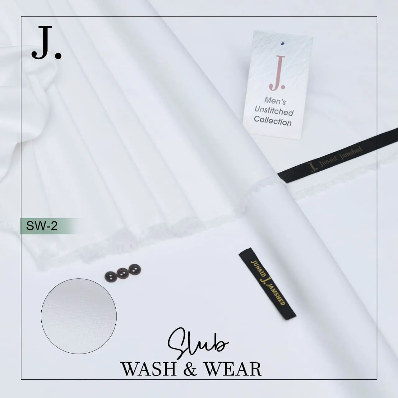 Junaid Jamshed — Check + Slub Wash n Wear