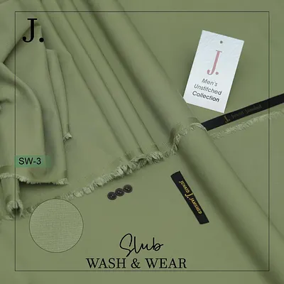 Junaid Jamshed — Check + Slub Wash n Wear