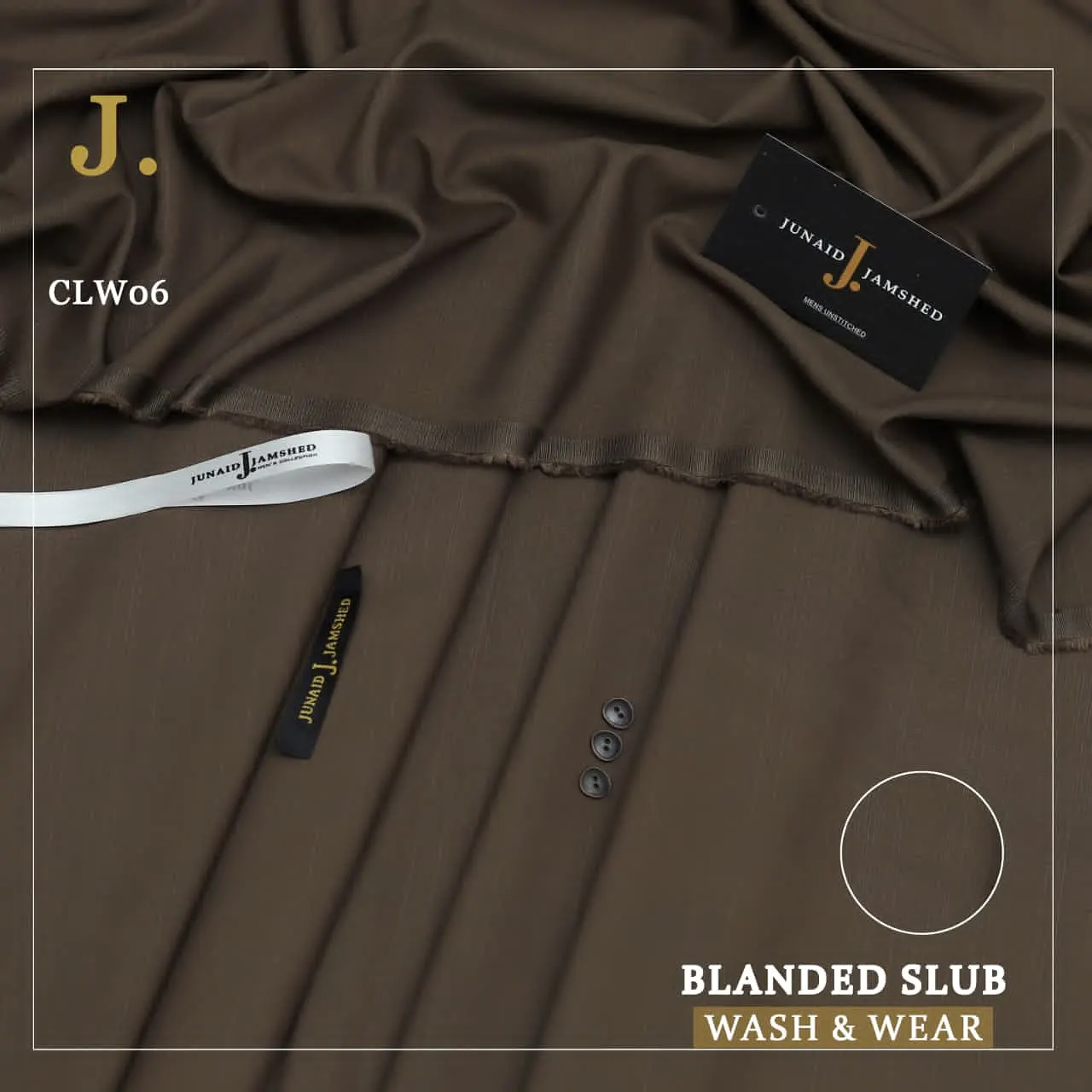 Junaid Jamshed — Check + Slub Wash n Wear