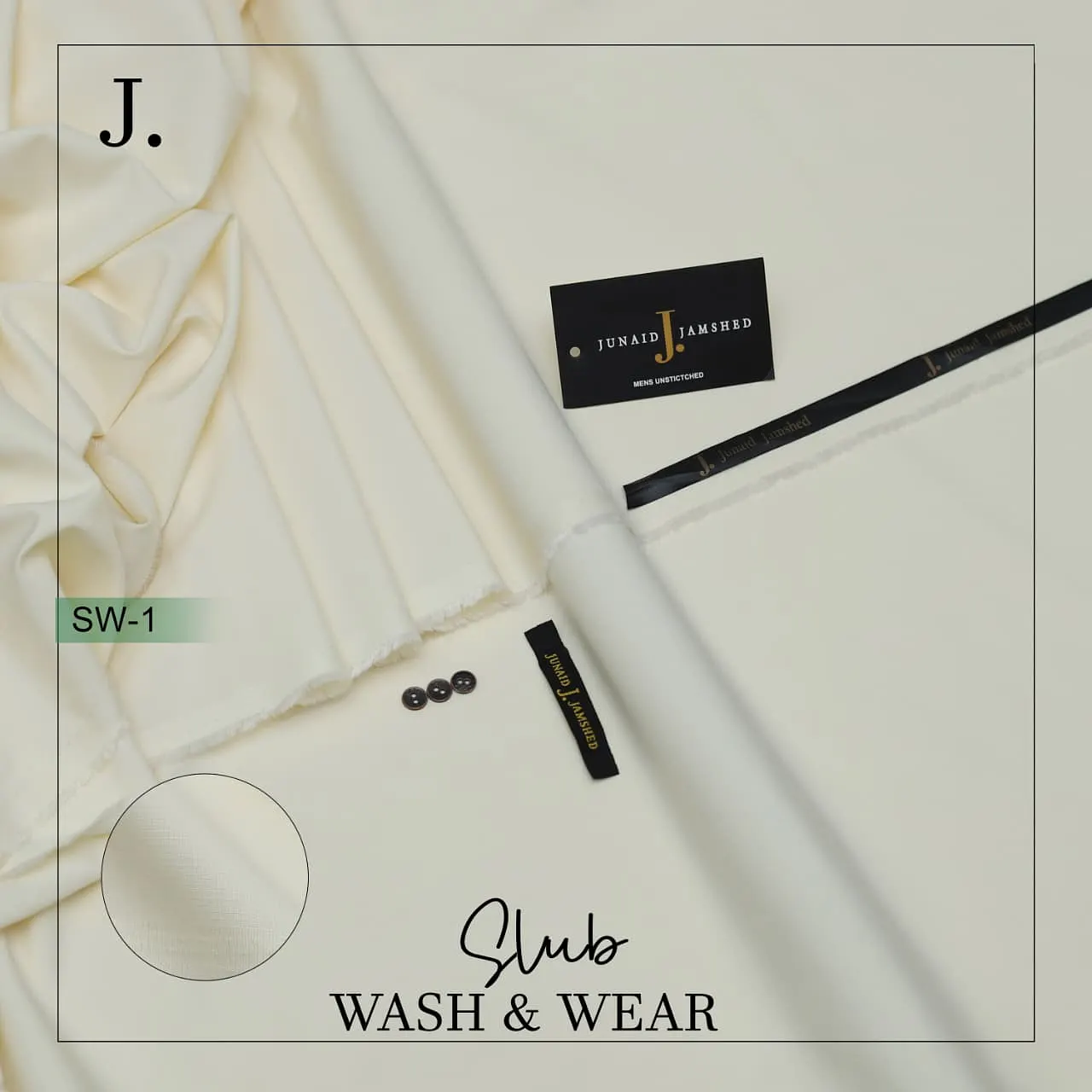 Junaid Jamshed — Check + Slub Wash n Wear