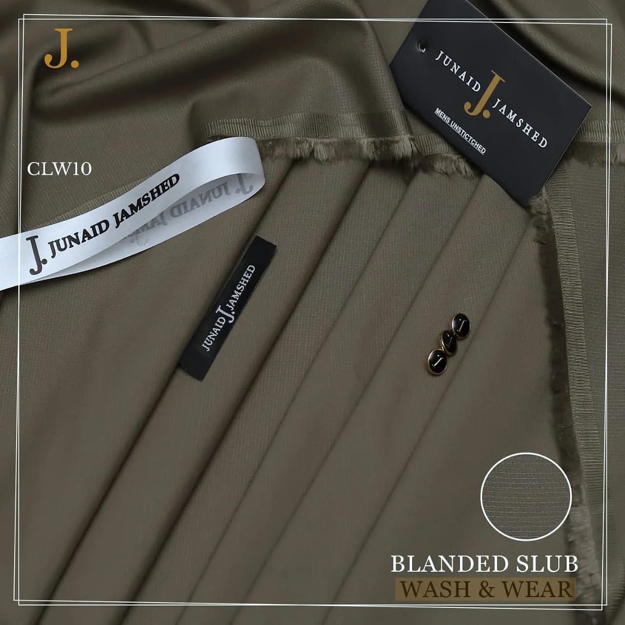 Junaid Jamshed — Check + Slub Wash n Wear