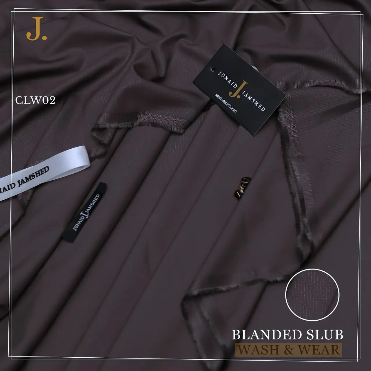 Junaid Jamshed — Check + Slub Wash n Wear