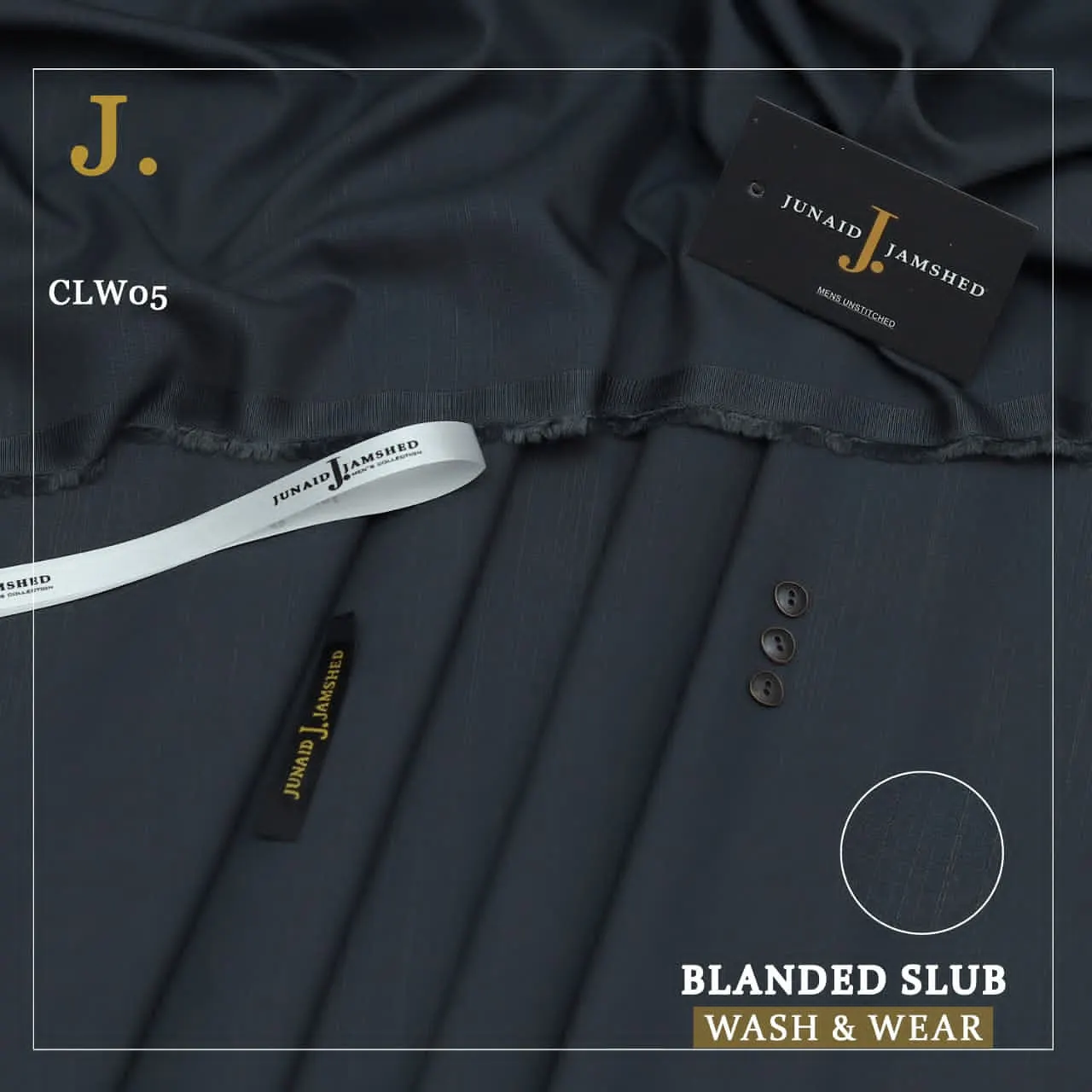 Junaid Jamshed — Check + Slub Wash n Wear